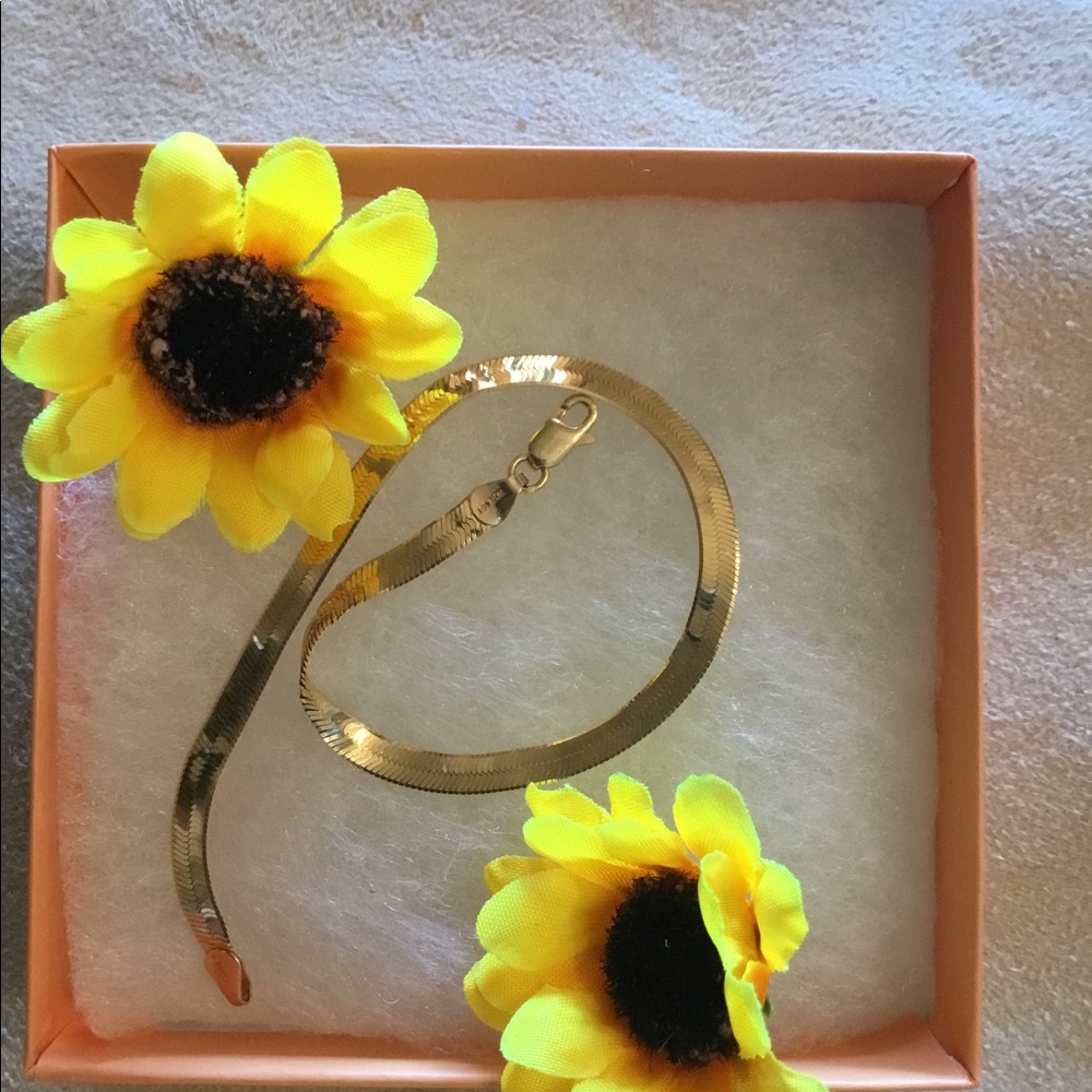 14K Herringbone Bracelet